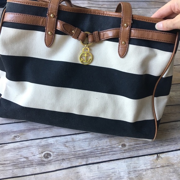 Tommy navy white classic stripe nautical bag - Picture 2 of 8